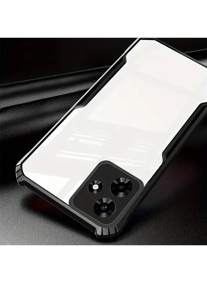 Shockproof Clear Phone Case For Xiaomi Redmi Note 14 5G Transparent Acrylic Cover Black - Image 2
